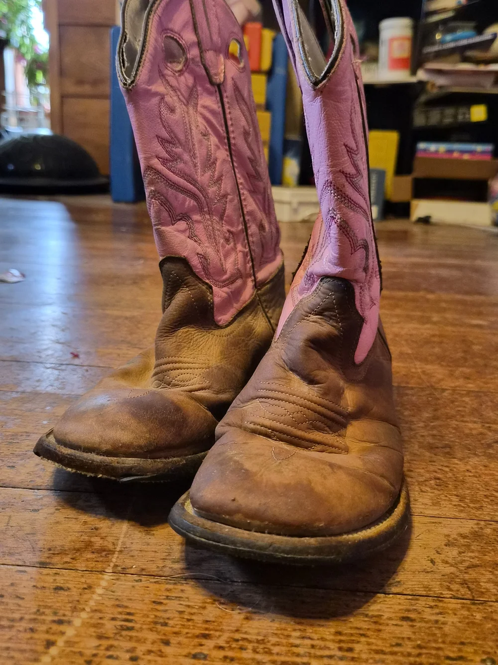 Ole West Pink & Brown Western Boots Little Girls Size 2–3